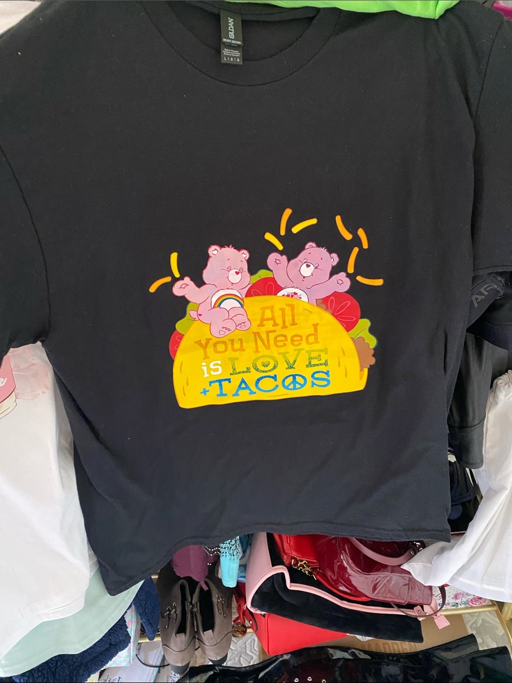 Black Kids T-Shirt "All You Need Is Love & Tacos"
